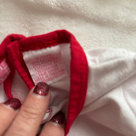 Ellemenno Christmas Girls Shirt Pants Outfit Candy Cane Size 3/6 Months - Picture 3 of 5